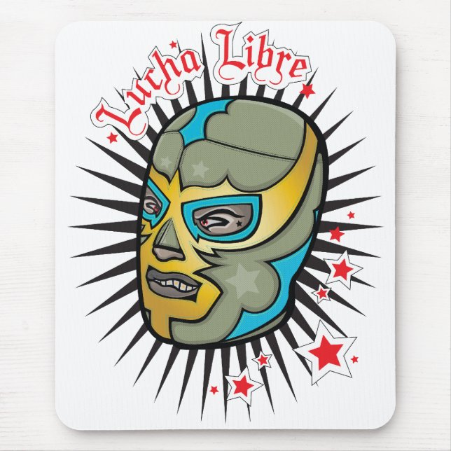 Lucha Libre Mexican Wrestling Mask Mouse Pad (Front)