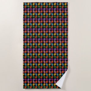 Lucha Libre Sugar Skull Beach Towel
