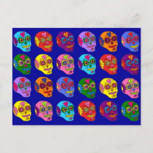 Lucha Libre Sugar Skull Postcard