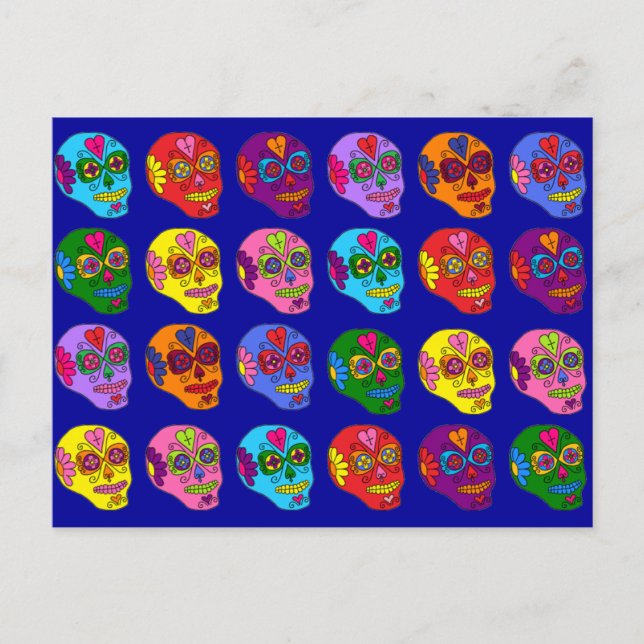 Lucha Libre Sugar Skull Postcard (Front)