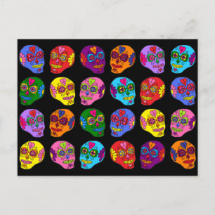 Lucha Libre Sugar Skull Postcard