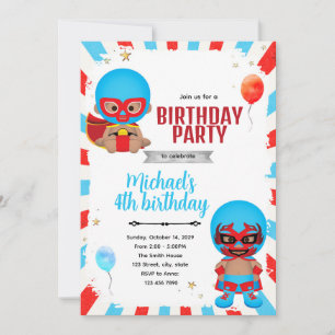 luchador birthday invitation