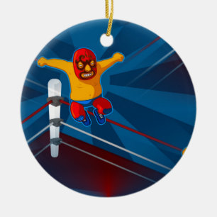 luchador ceramic ornament