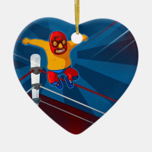 luchador ceramic ornament (Front)