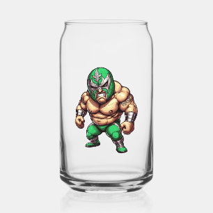 luchador de luchallibre can glass
