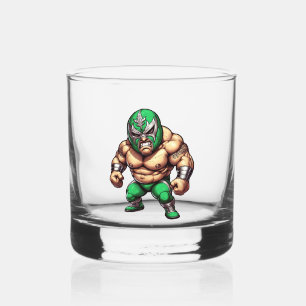 luchador de luchallibre whiskey glass