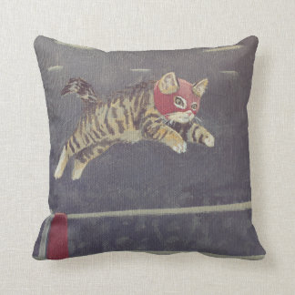 Luchador Kitty Throw Pillow