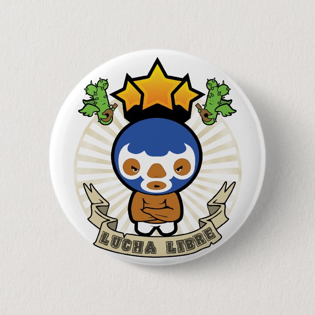 Luchadore 2 Inch Round Button (Front)
