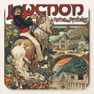 Luchon, Mucha Square Paper Coaster