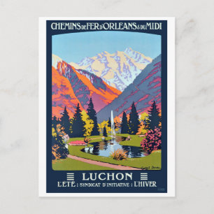 Luchon, spa centre, France, vintage travel Postcard