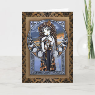 "Lucia" Gothic Flower Moon Fairy Art Greeting Card
