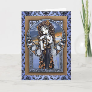 "Lucia" Gothic Flower Moon Fairy Art Greeting Card