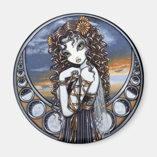 "Lucia" Gothic Flower Moon Fairy Art Magnet