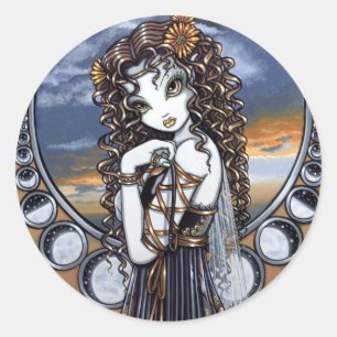 "Lucia" Gothic Flower Moon Fairy Art Stickers