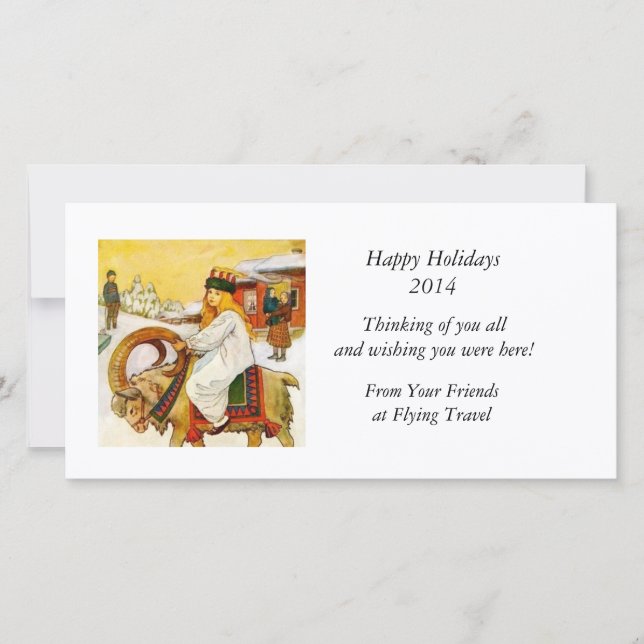 Lucia Rides the Jul Goat Holiday Card (Front)