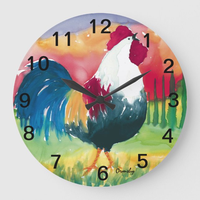Luciano Rooster -Wall Clock (Front)