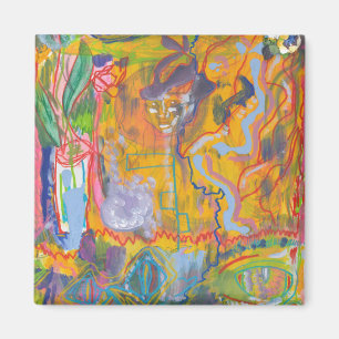 Lucid Dreamer Pink Rainbow Abstract Painting Art T Magnet