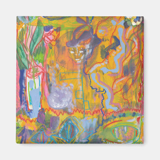 Lucid Dreamer Pink Rainbow Abstract Painting Art T Magnet