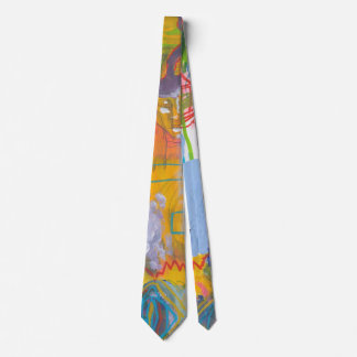 Lucid Dreamer Pink Rainbow Abstract Painting Art Tie