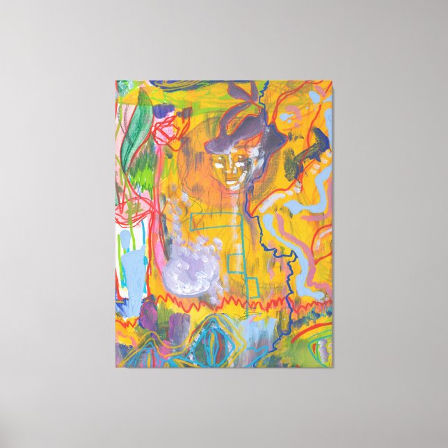 Lucid Dreamer Pink Rainbow Stretched Canvas Print (Front)