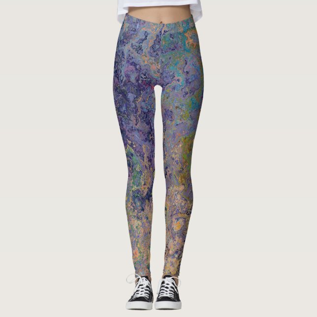 Lucid Dreams Alcohol Ink Abstract Leggings (Front)
