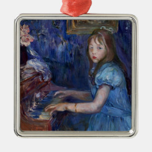 Lucie Leon Playing the Piano (by Berthe Morisot) Metal Ornament