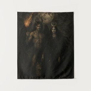 Lucifer and Diana – Witch’s Nocturne Illustration Tapestry