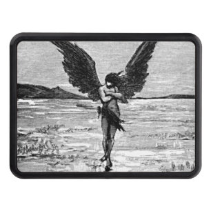 Lucifer as Satan, Devil or Angel? Vintage Ink Art Trailer Hitch Cover