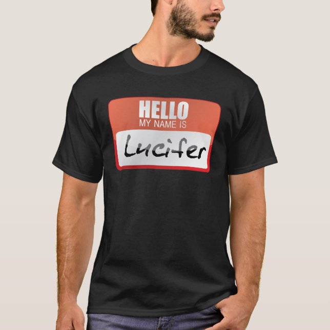 Lucifer Devil Worshipper Devil Horns Satan T-Shirt (Front)