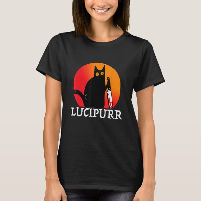 Lucifer Occult Satanic Cat Lucipurr Antichrist Bap T-Shirt (Front)
