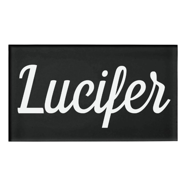 Lucifer Rectangular Magnetic Name Badge (Front)