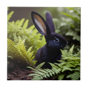 Lucifer The Black Little Bunny, Ceramic Tile