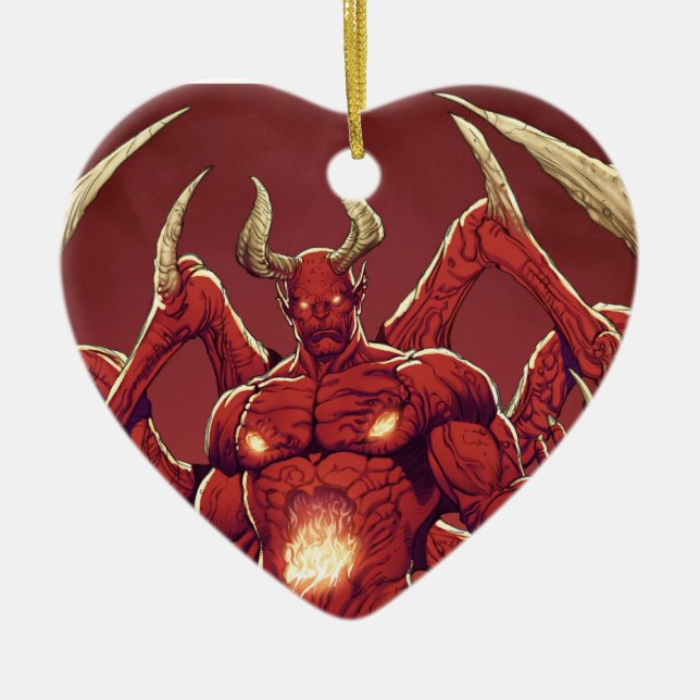 Lucifer the Devil, the Prince of Darkness, Satan Ceramic Ornament (Front)