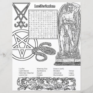 Luciferian Religion Word Recherche Papier Colorant