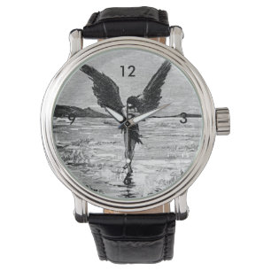 Lucifero Satan Devil Angel Charcoal Illustration Watch