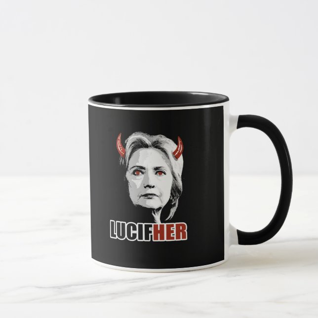 Lucifher - Hillary is Lucifer - Anti-Hillary - Mug (Right)