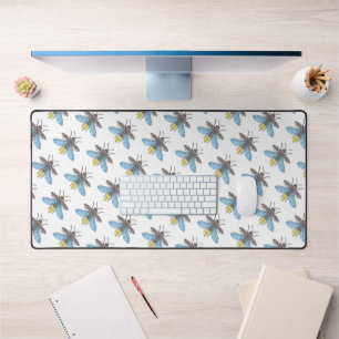 Lucioles (blanc) - Tapis de bureau