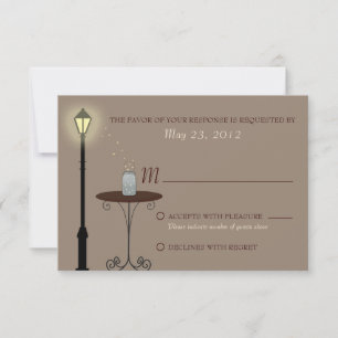 Lucioles et pot de maçon épousant RSVP