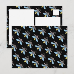 Lucioles (noires) - Carte postale