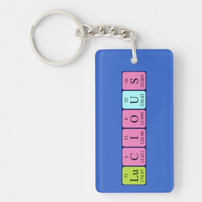Lucious periodic table name keyring (Front)