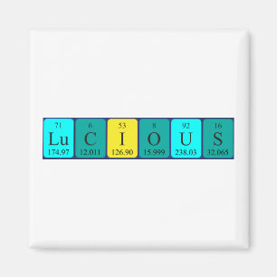 Lucious periodic table name magnet