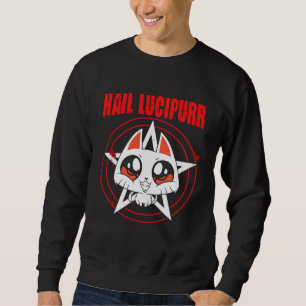 Lucipurr  Satanic Baphomet Gothic Occult Demon Cat Sweatshirt