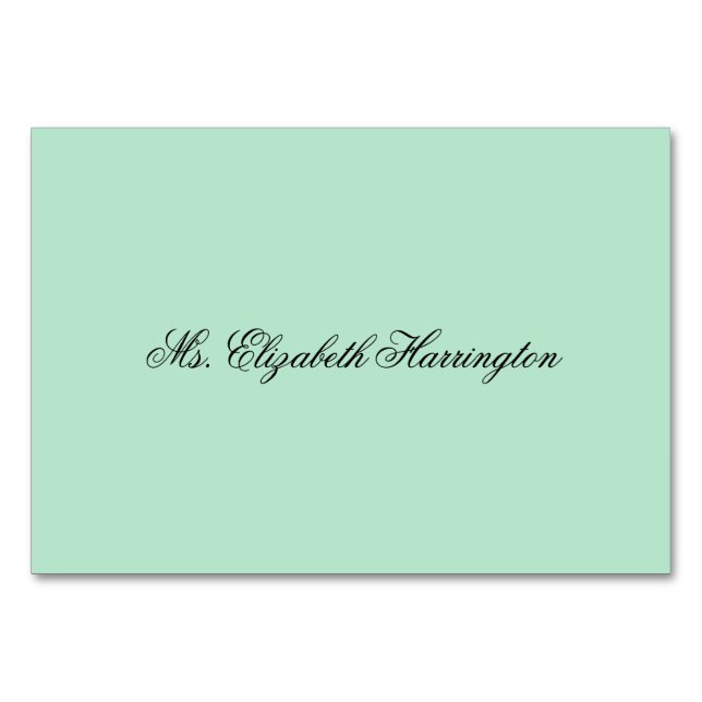 Lucite Green Place Cards Name Template (Front)