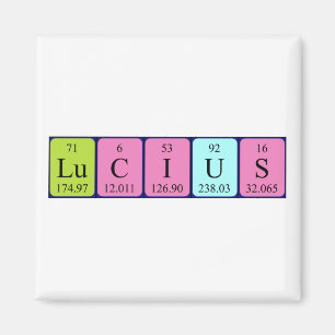 Lucius periodic table name magnet