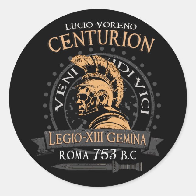 Lucius Voreno, a famous Roman Centurion Classic Ro Classic Round Sticker (Front)