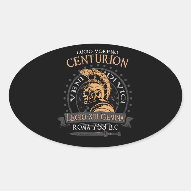 Lucius Voreno, a famous Roman Centurion Oval Stick Oval Sticker (Front)