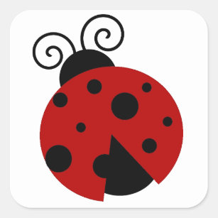 Luck be a Ladybug Cute Cartoon Square Sticker