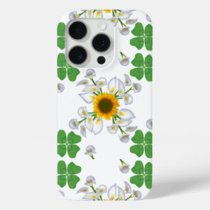 Luck Clover with Sunflower and Calla Lily iPhone 15 Pro Case