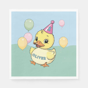Luck Duck Birthday Party Duckie Paper cup Napkin