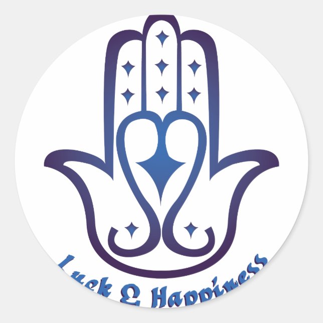 Luck & Happiness Classic Round Sticker (Front)